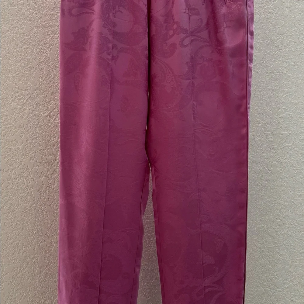Fleur Du Mal Pajama Track Pant in Azalea Paisley Jacquard Elastic Waist‎ Size M - Picture 9 of 15